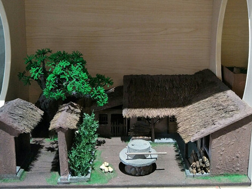 古代茅屋場(chǎng)景復原模型