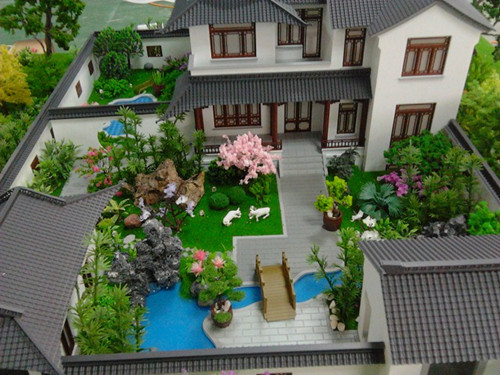 仿古別墅建筑沙盤(pán)模型