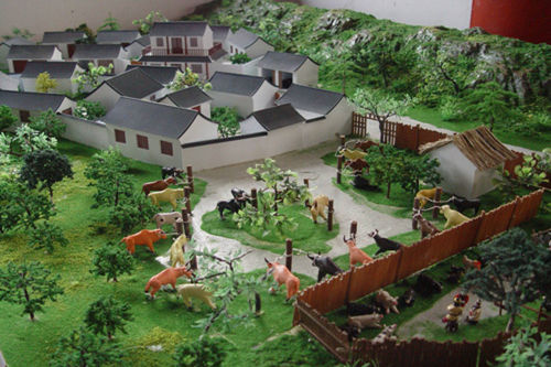 古代養殖場(chǎng)景復原模型