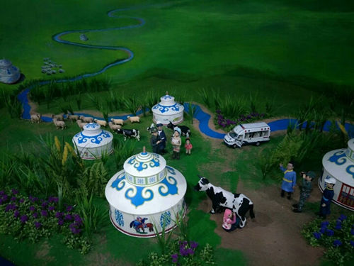 內蒙古大草原主題微縮場(chǎng)景復原模型