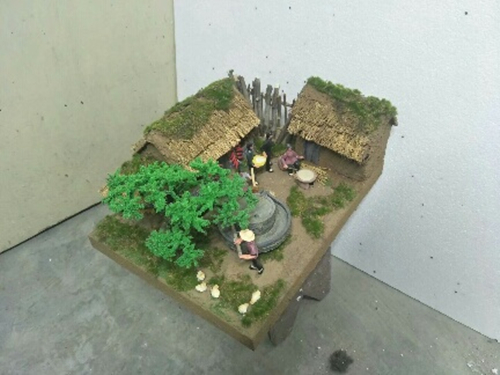 農村磨豆腐微縮場(chǎng)景復原模型