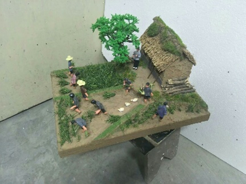 上世紀采摘蔬菜場(chǎng)景復原微縮