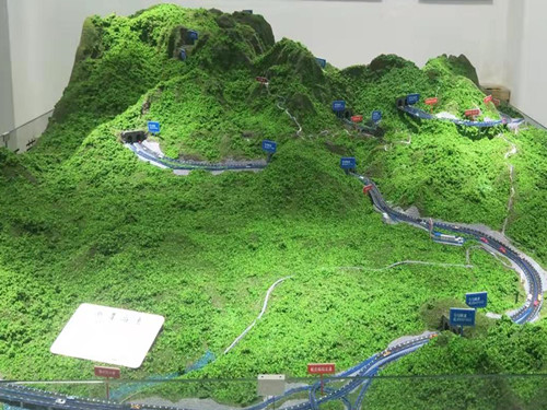河南盤(pán)山公路隧道地形沙盤(pán)施工便道